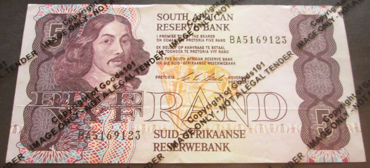 Five Rand Republic of South Africa Serial Nr BA5169123