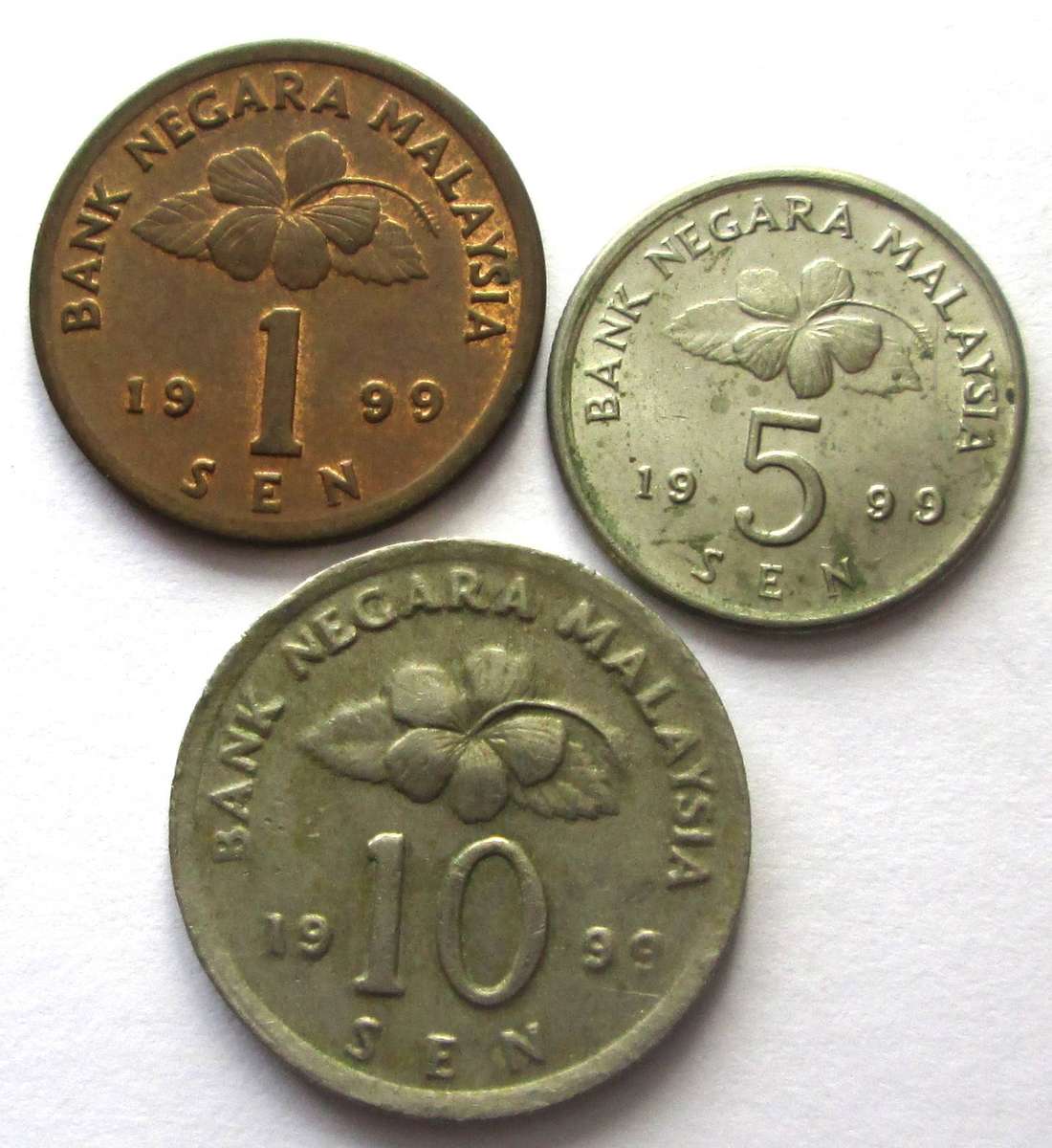 1999 Malaysia 1 Sen 5 Sen 10 Sen