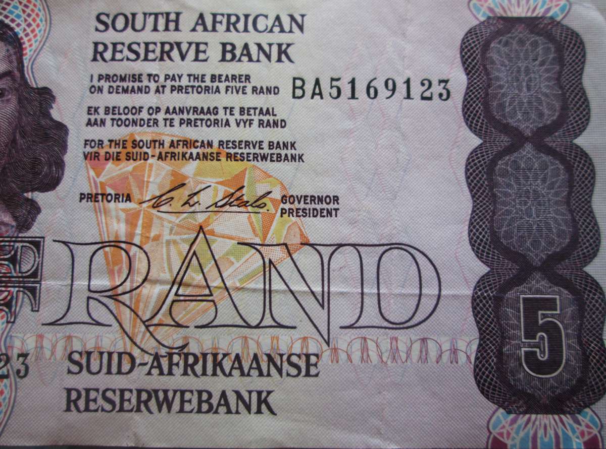 Five Rand Republic of South Africa Serial Nr BA5169123