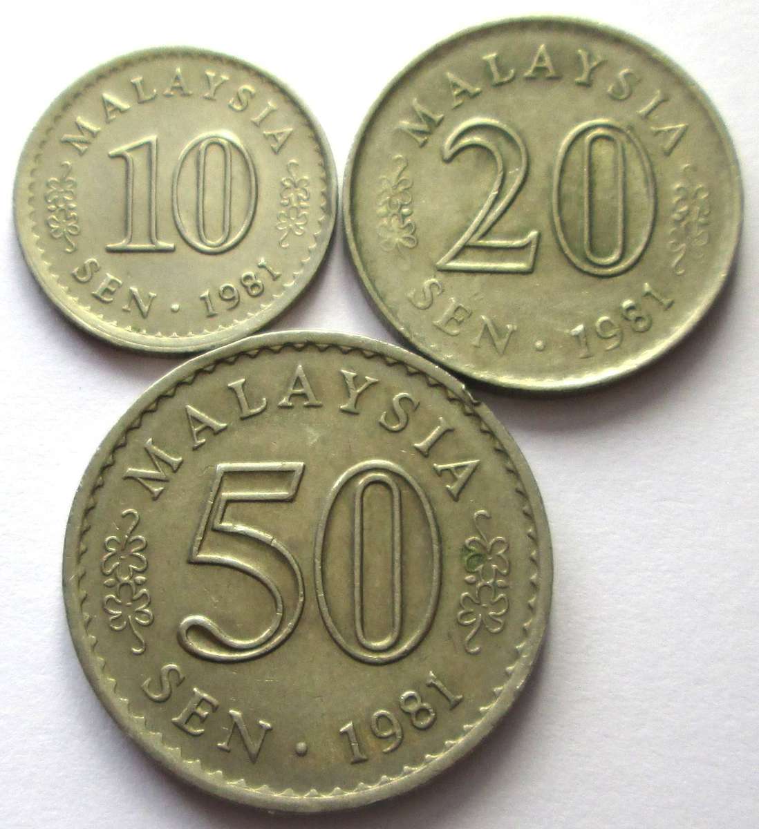 1981 Malaysia 10 Sen 20 Sen 50 Sen
