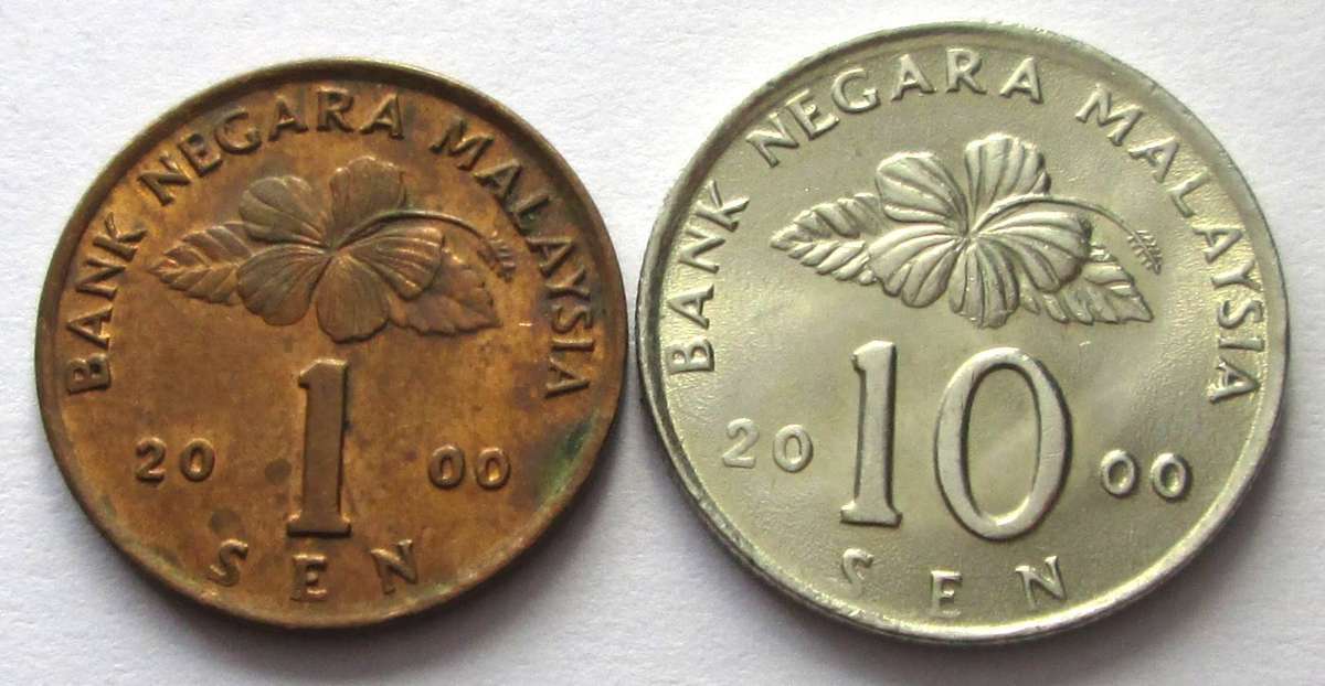 2000 Malaysia 1 Sen 10 Sen
