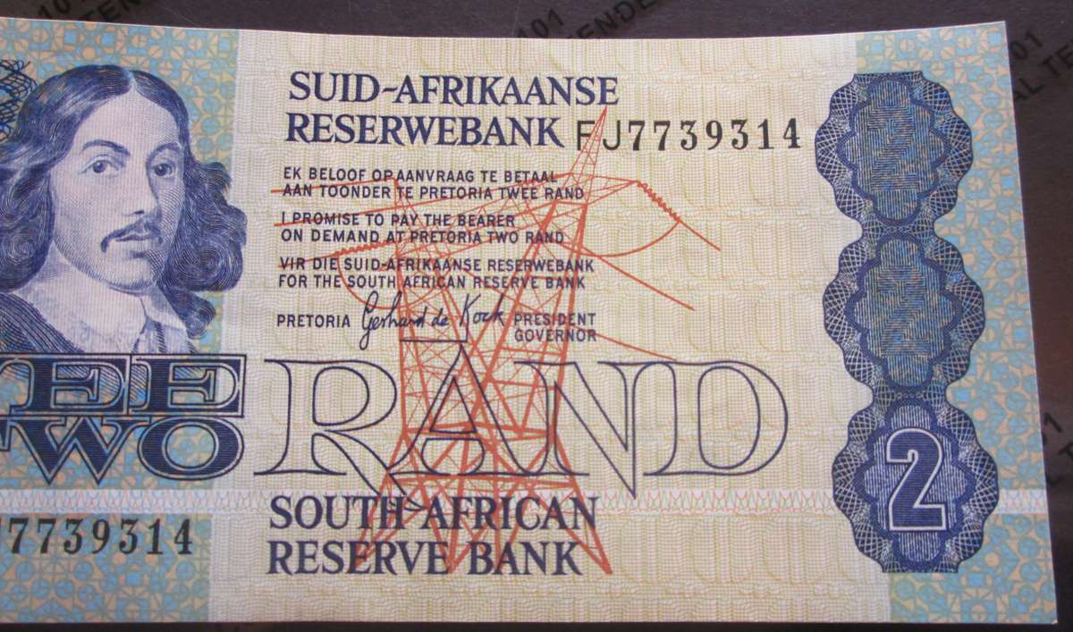 Two Rand Republic of South Africa Serial Nr FJ7739314
