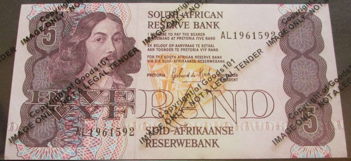 Five Rand Republic of South Africa Serial Nr AL1961592