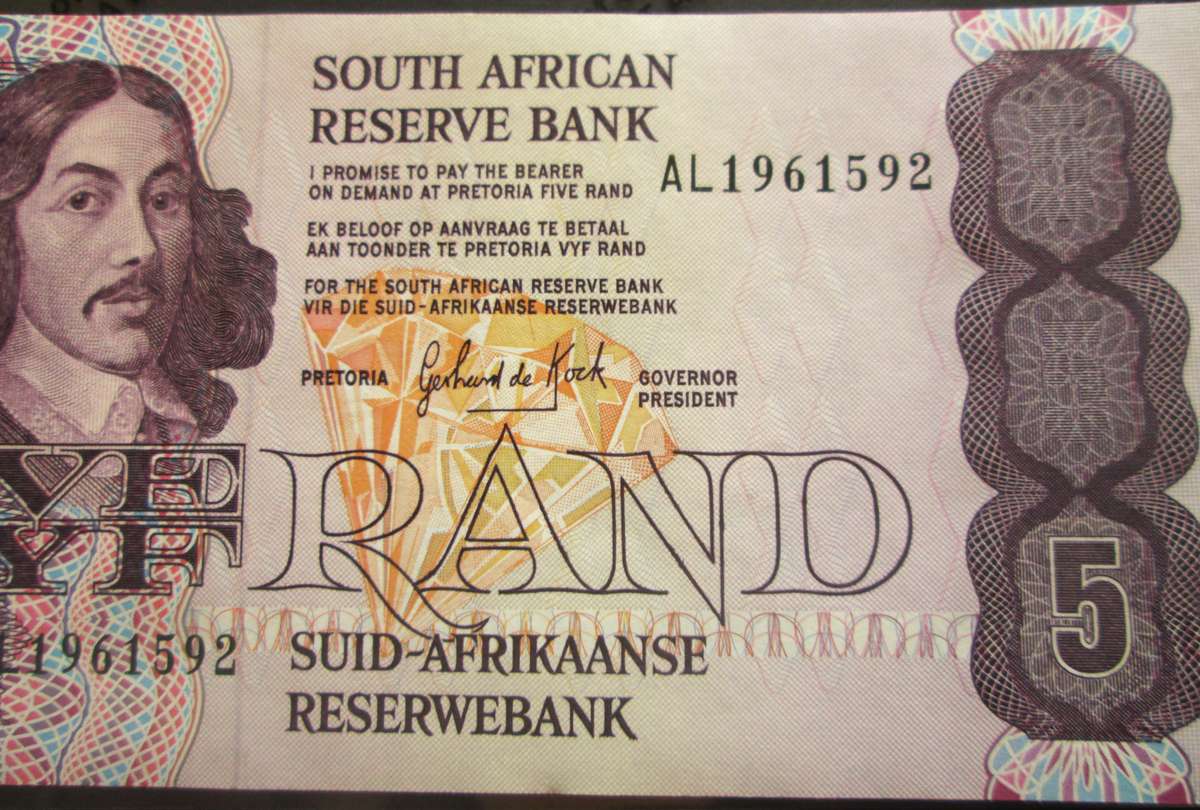 Five Rand Republic of South Africa Serial Nr AL1961592