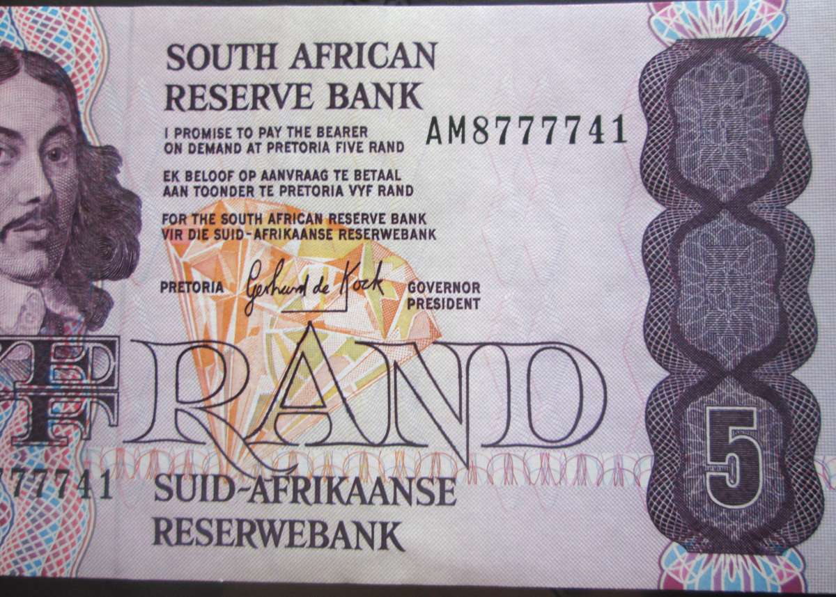 Five Rand Republic of South Africa Serial Nr AM8777741