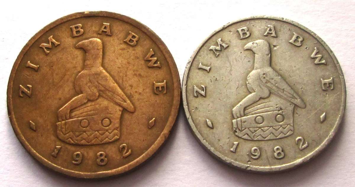 1982 Zimbabwe 1 Cent 5 Cents