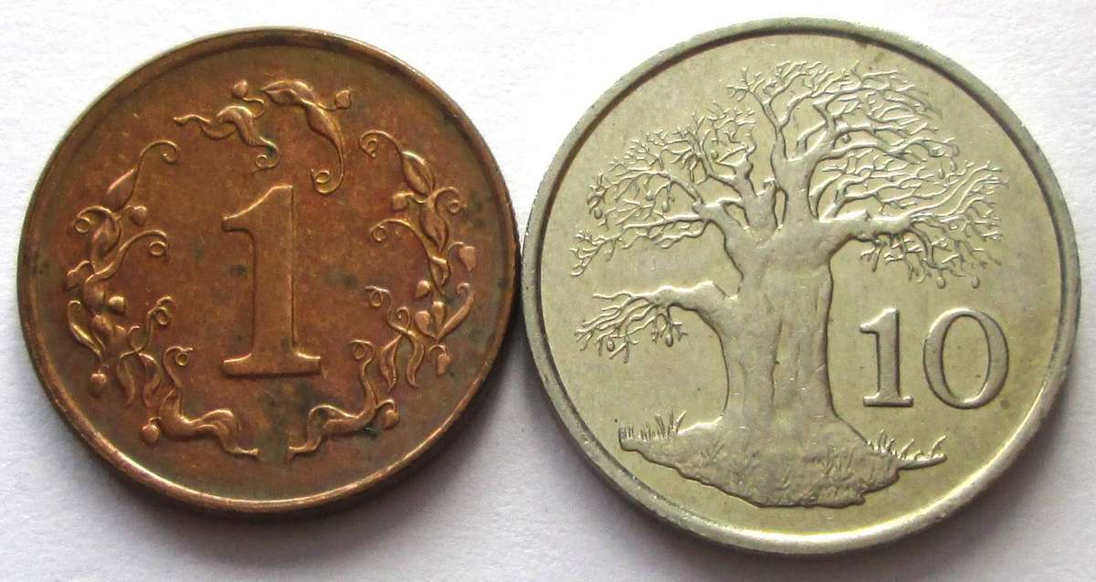 1999 Zimbabwe 1 Cent 10 Cents