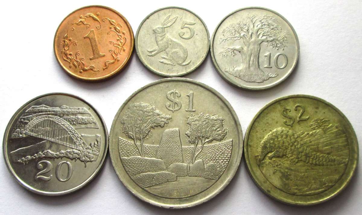 1997 Zimbabwe 1/5/10/20 Cents 1/2 Dollars