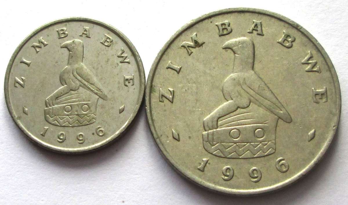 1996 Zimbabwe 5 Cents 20 Cents