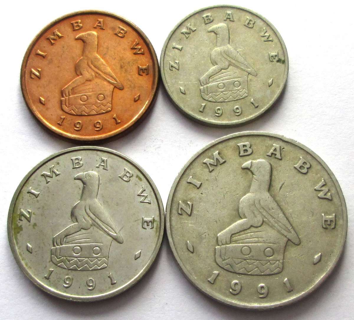 1991 Zimbabwe 1/5/10/20 Cents
