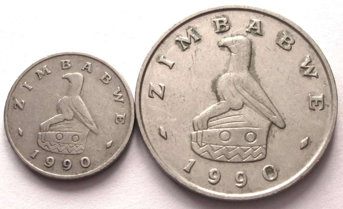 1990 Zimbabwe 5 Cents 50 Cents