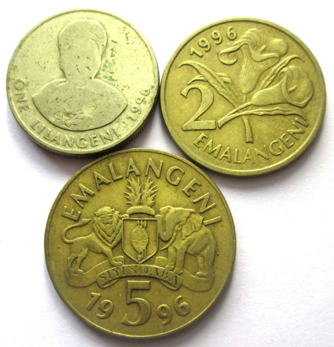 1996 Swaziland 1 Lilangeni 2 Emalangeni 5 Emalangeni