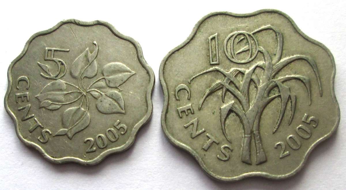 2005 Swaziland 5 Cents 10 Cents