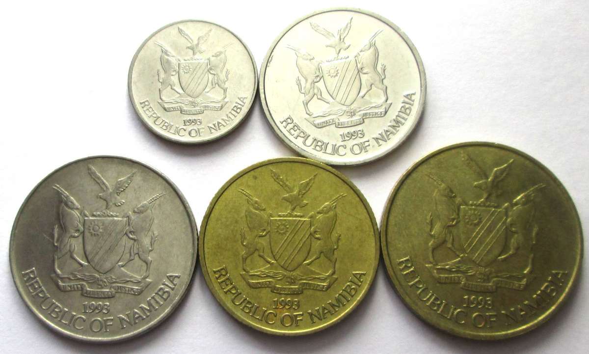 1993 Namibia 5 Cents 10 Cents 50 Cents 1 Dollar 5 Dollars