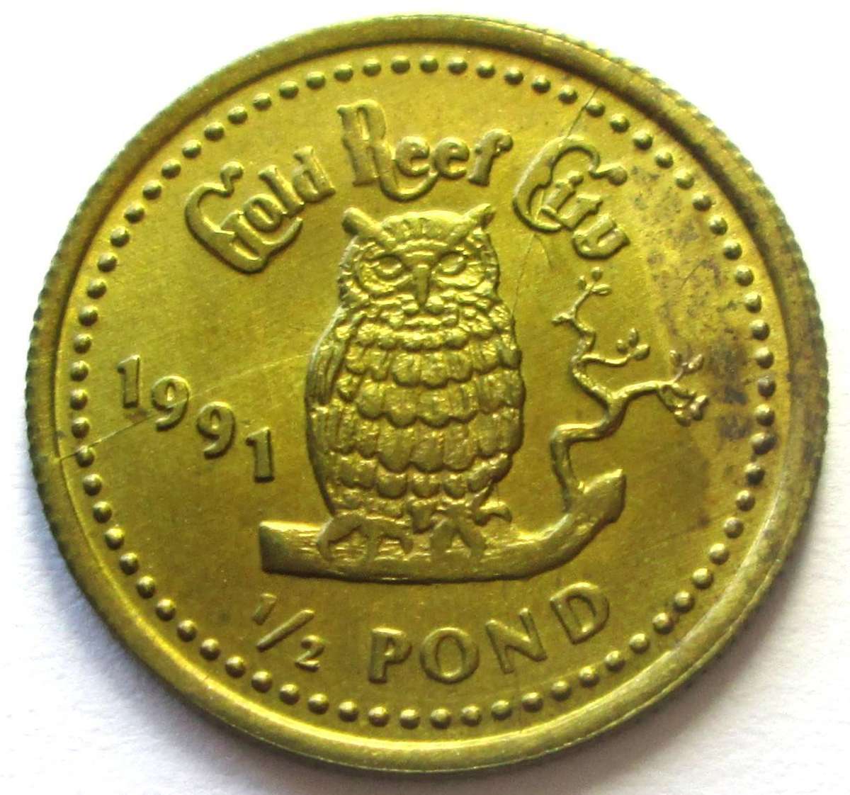 1991 Gold Reef City Half Pond Token