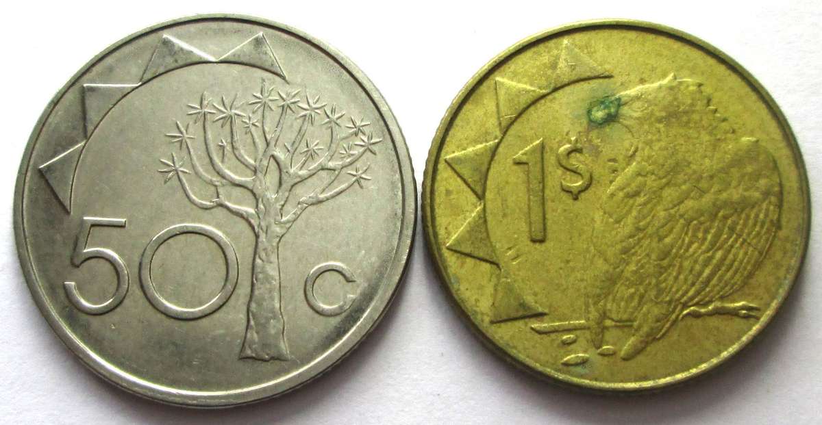 2008 Namibia 50 Cents 1 Dollar