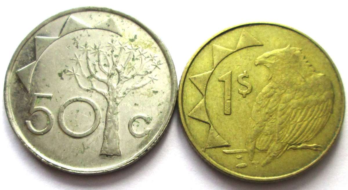2010 Namibia 50 Cents 1 Dollar