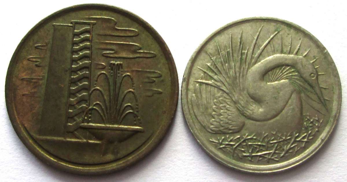 1979 Singapore 1 Cent 5 Cents