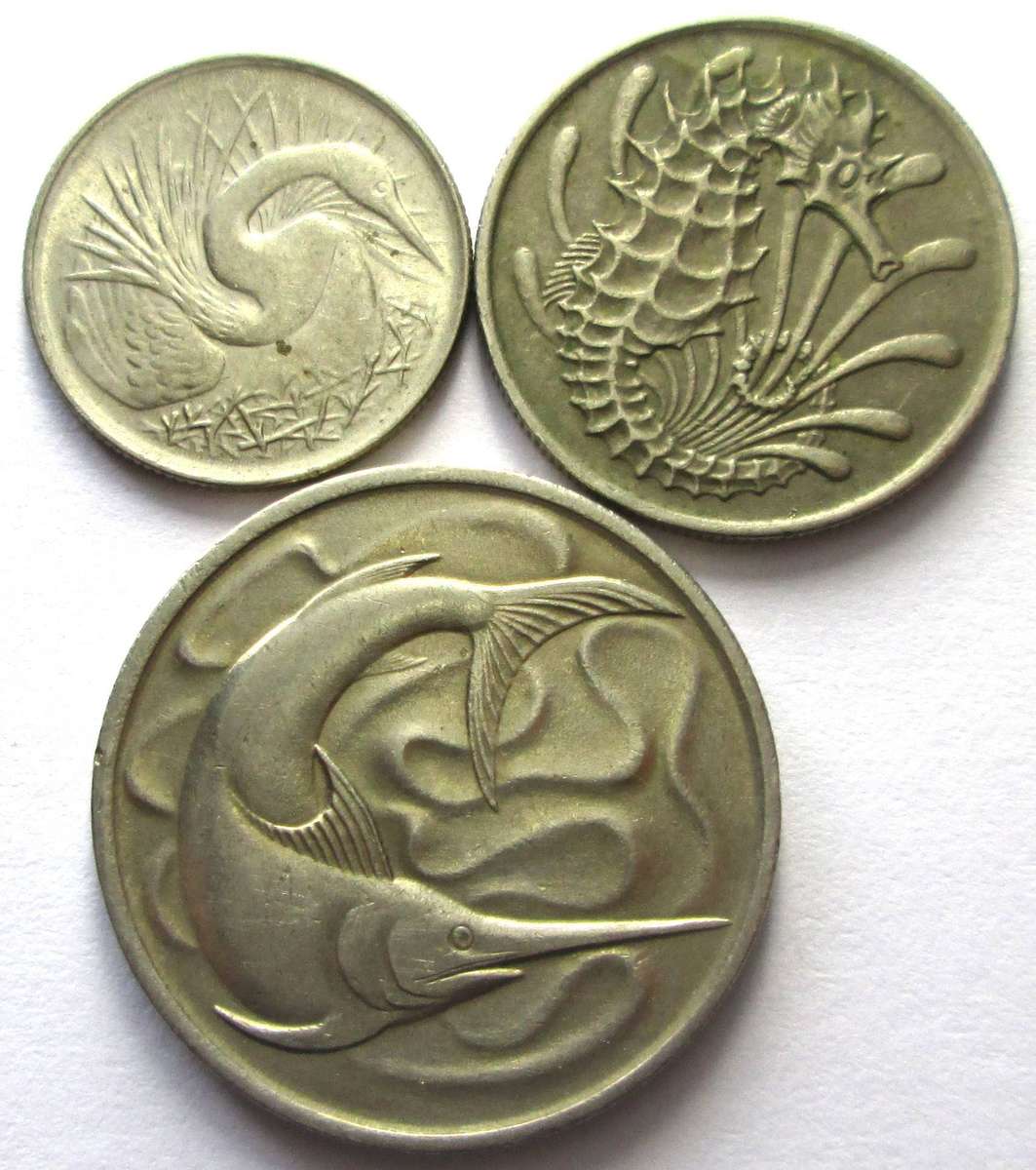 1969 Singapore 5 Cents 10 Cents 20 Cents 50 Cents