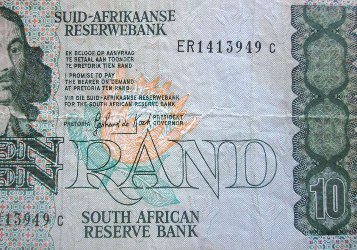 Ten Rand Republic of South Africa Serial Nr ER1413949C