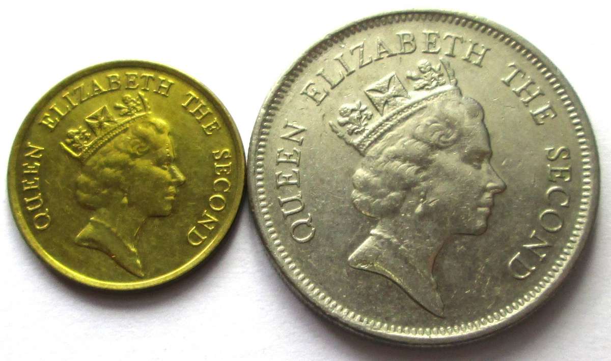 1992 Hong Kong 10 Cents 1 Dollar