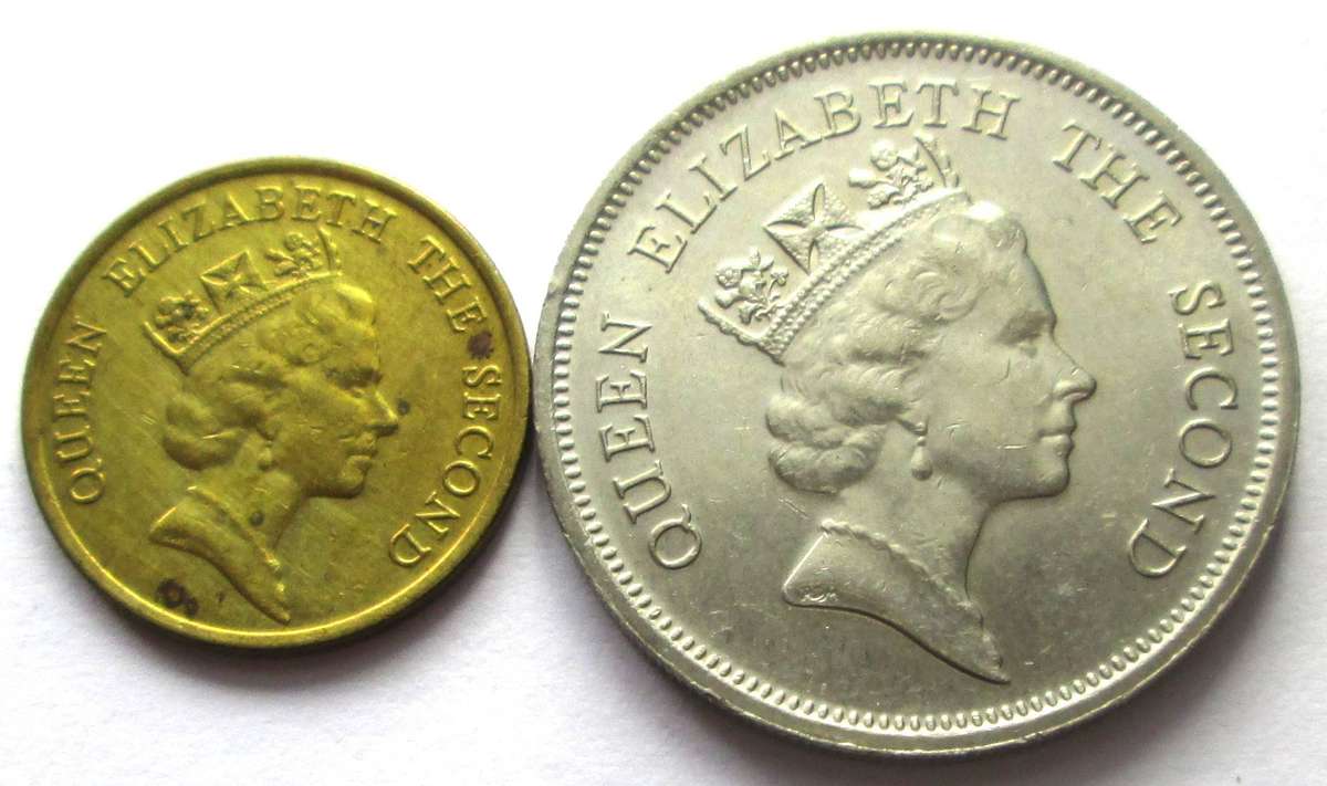 1990 Hong Kong 10 Cents 1 Dollar