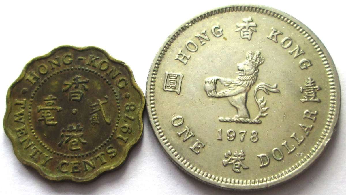 1978 Hong Kong 20 Cents 1 Dollar