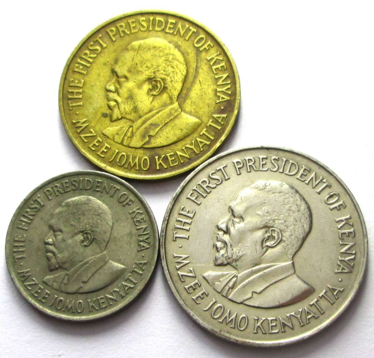 1975 Kenya 5 Cents 50 Cents 1 Shilling