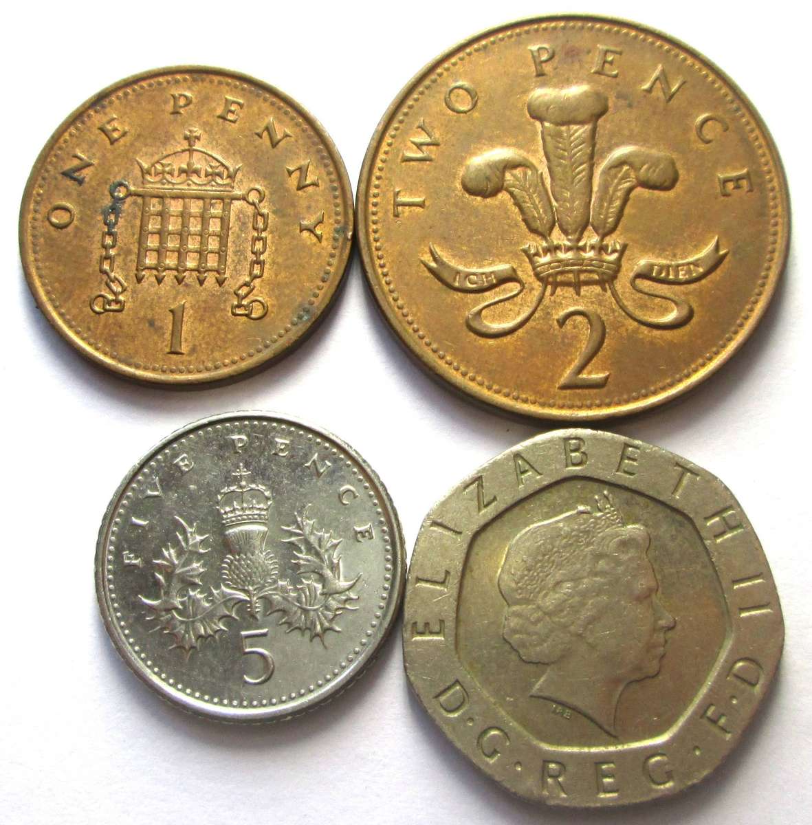 2001 Great Britain 1 Penny 2 Pence 5 Pence 20 Pence