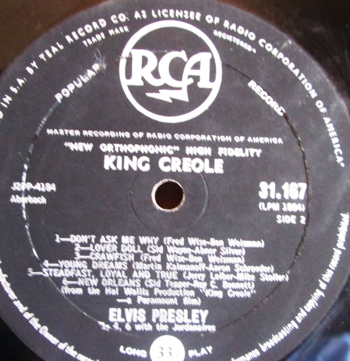 Elvis Presley Hal Walls King Creole LPM 1884 Popular 31167