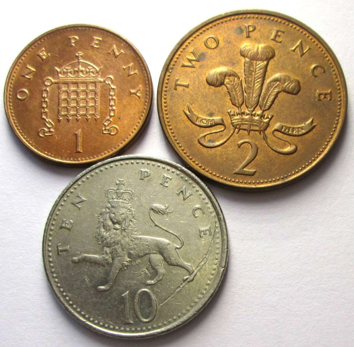 1997 Great Britain 1 Penny 2 Pence 10 Pence