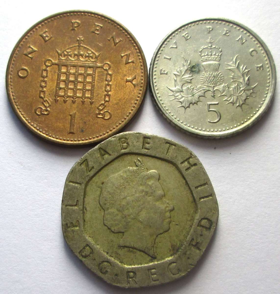 1998 Great Britain 1 Penny 5 Pence 20 Pence