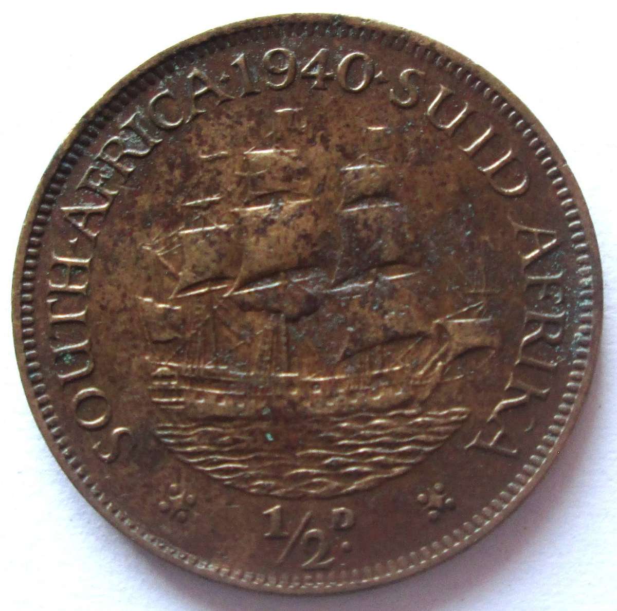 1940 Union of South Africa Half Penny