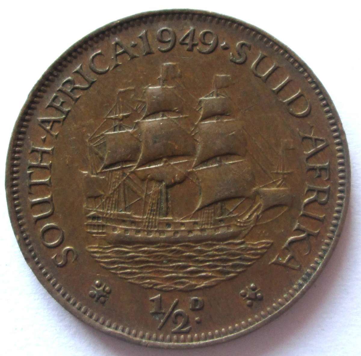 1949 Union of South Africa Half Penny