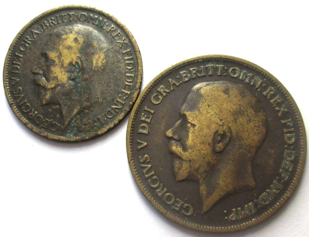 1917 Great Britain Half Penny 1 Penny