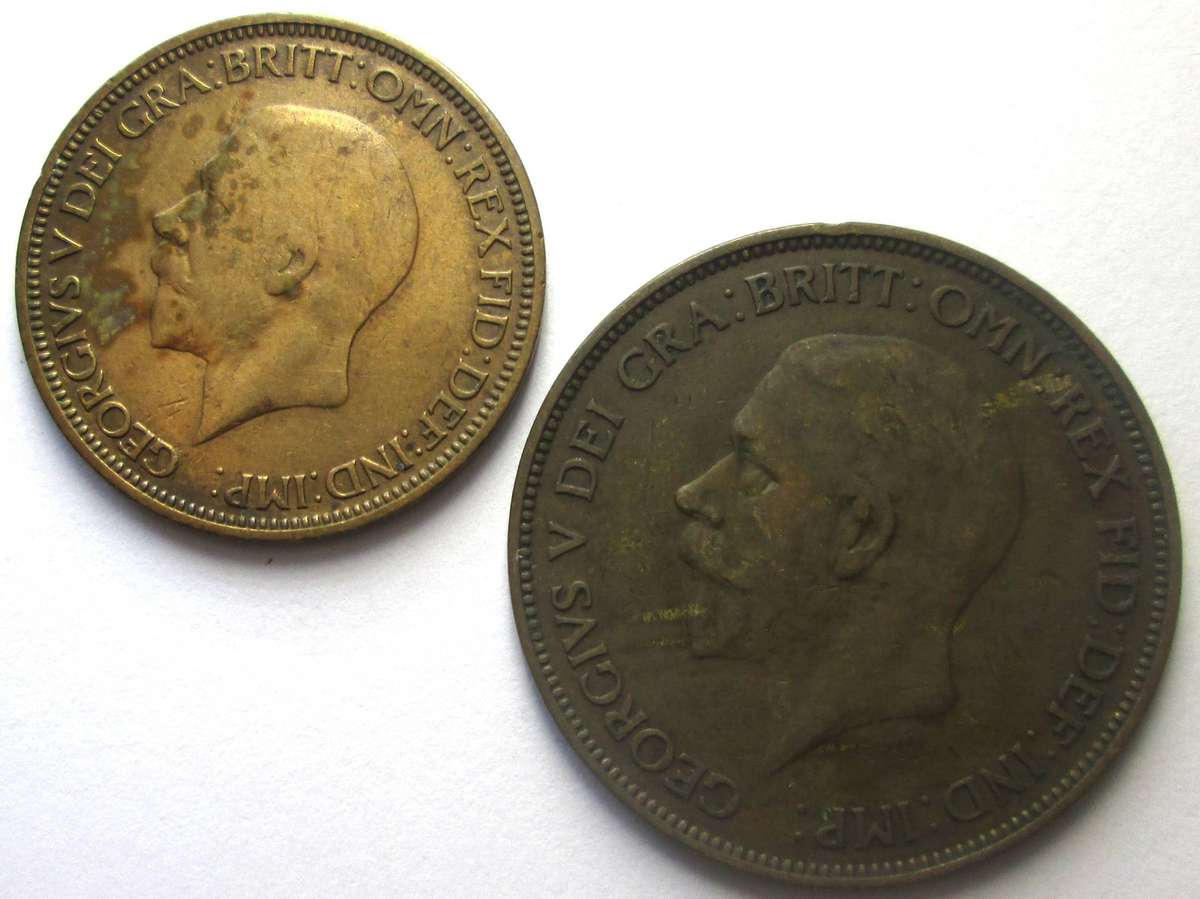 1935 Great Britain Half Penny 1 Penny
