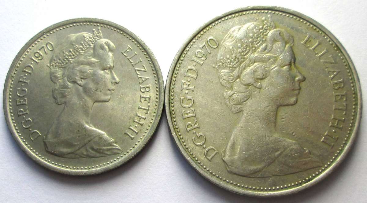 1970 Great Britain 5 Pence 10 Pence