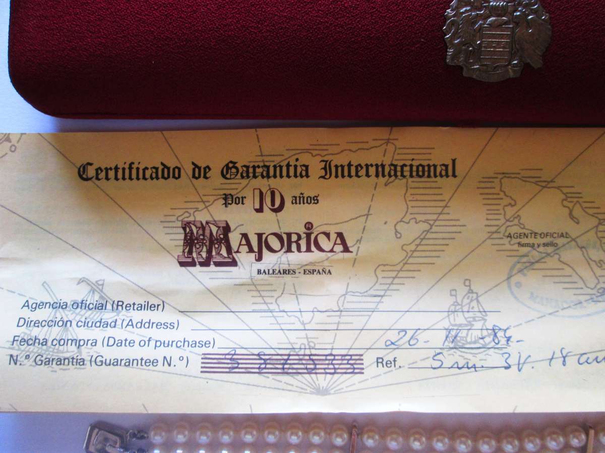 Majorica Spain Bracelet No F381533 with Certificate
