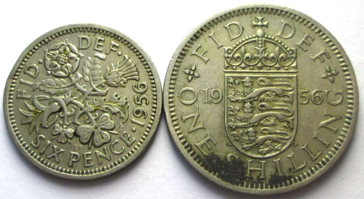 1956 Great Britain 6 Pence 1 Shilling