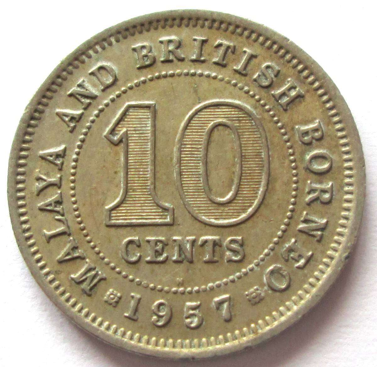 1957 Malaya and British Borneo 10 Cents