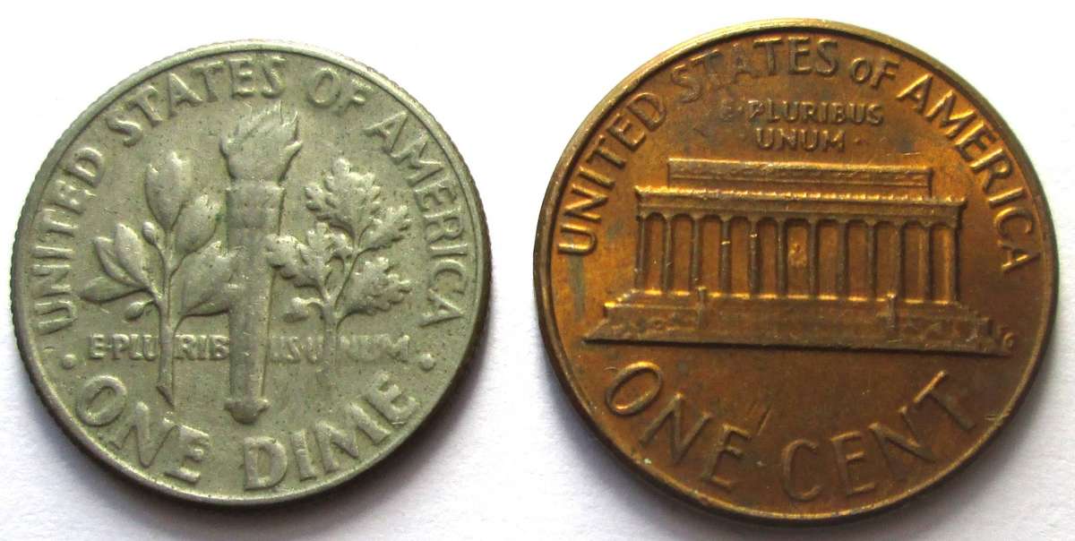 1978 United States of America 1 Cent 1 Dime
