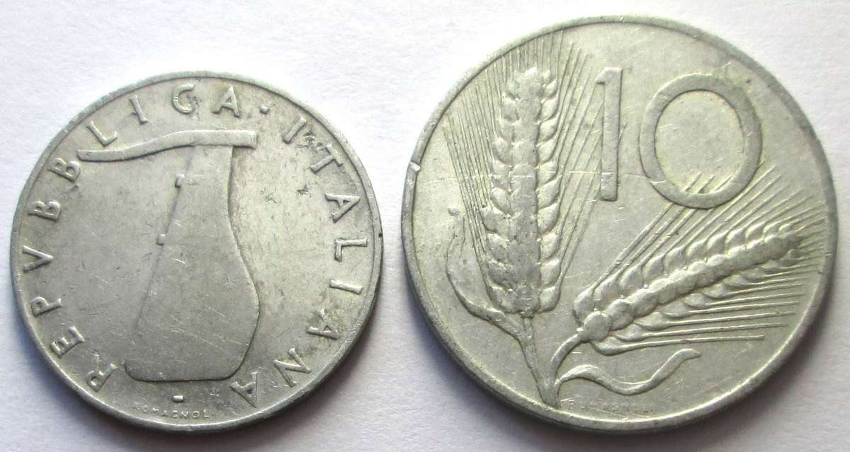 1953 Italy 5 Lire 10 Lire
