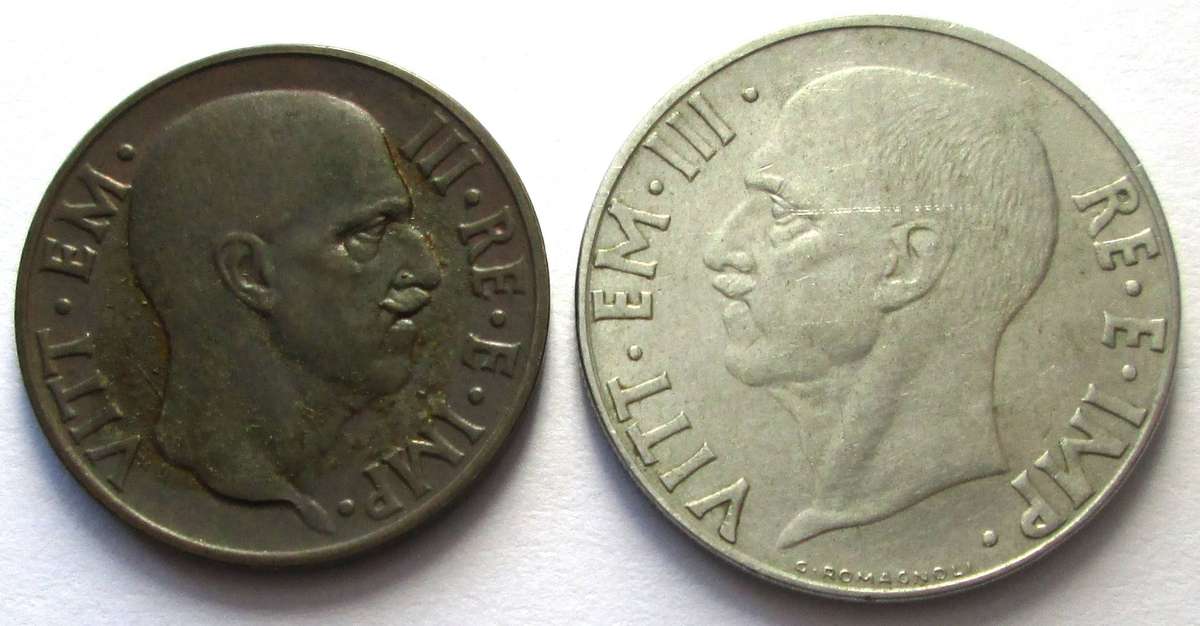 1939 Italy 5 Centesimi 20 Centesimi