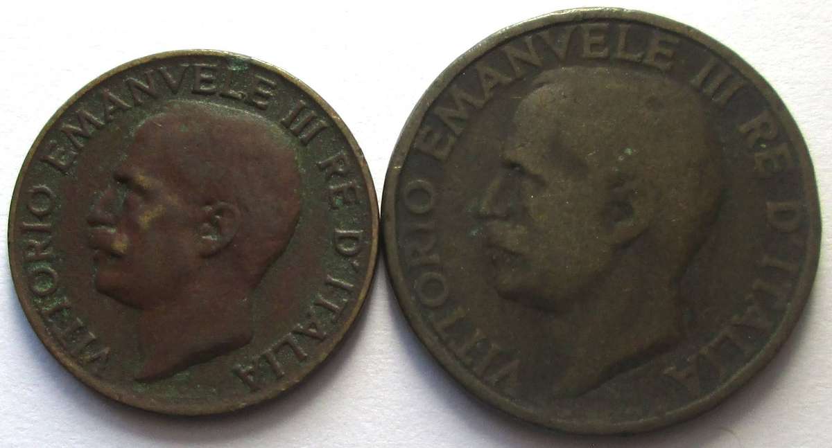 1935 Italy 5 Centesimi 10 Centesimi
