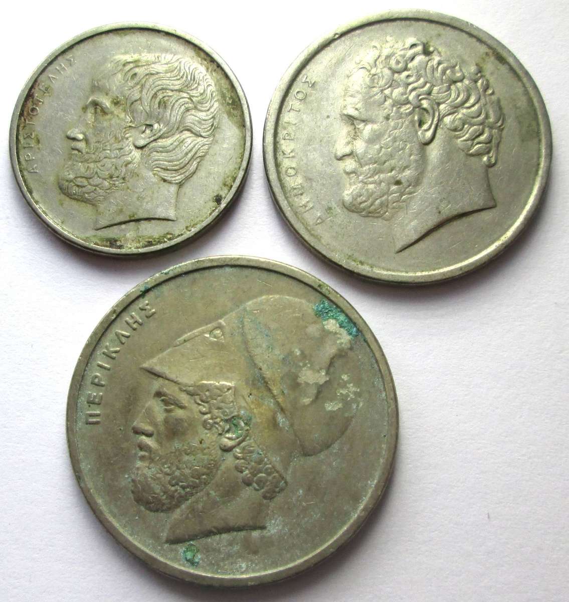 1978 Greece 5 Drachmai 10 Drachmai 20 Drachmai