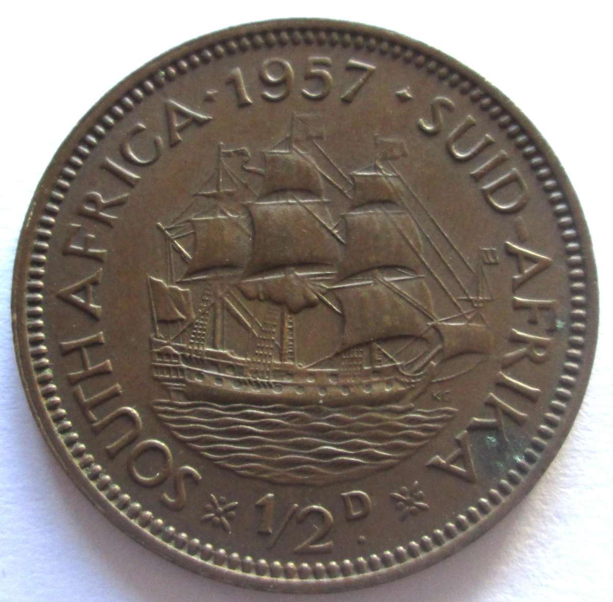 1957 Union of South Africa Half Penny