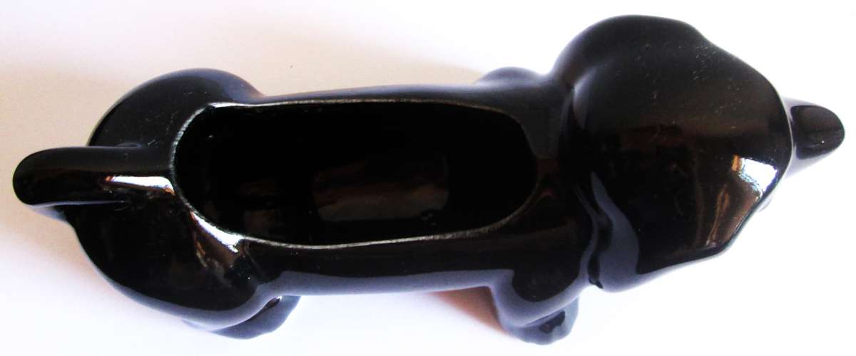 Black Dachshund Planter Ceramic Pot