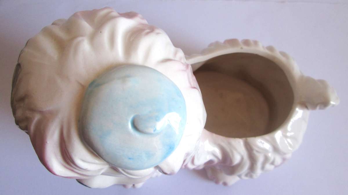 Pink and White Puppy Planter