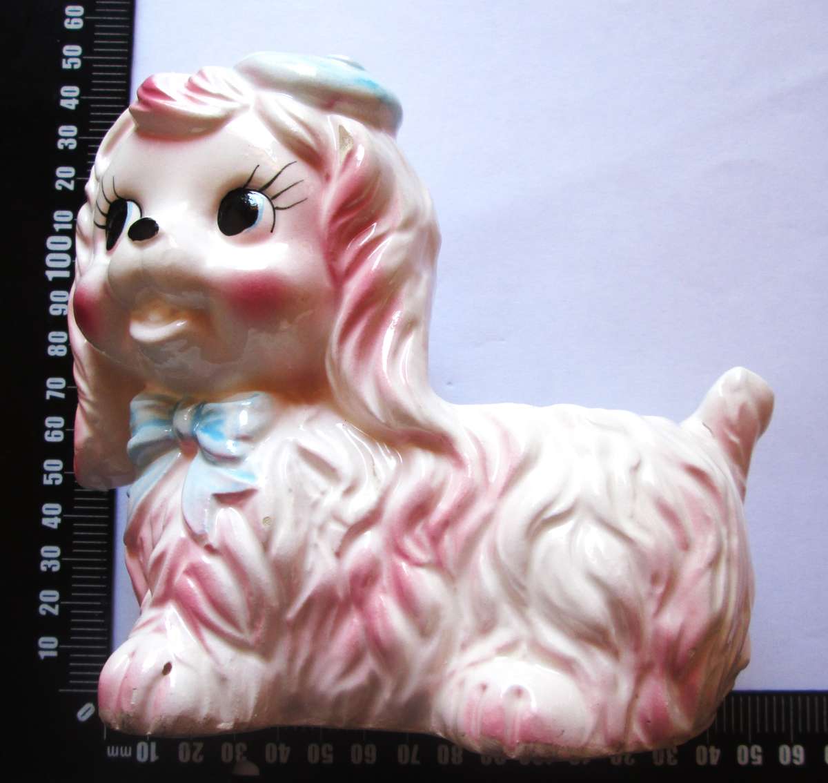 Pink and White Puppy Planter