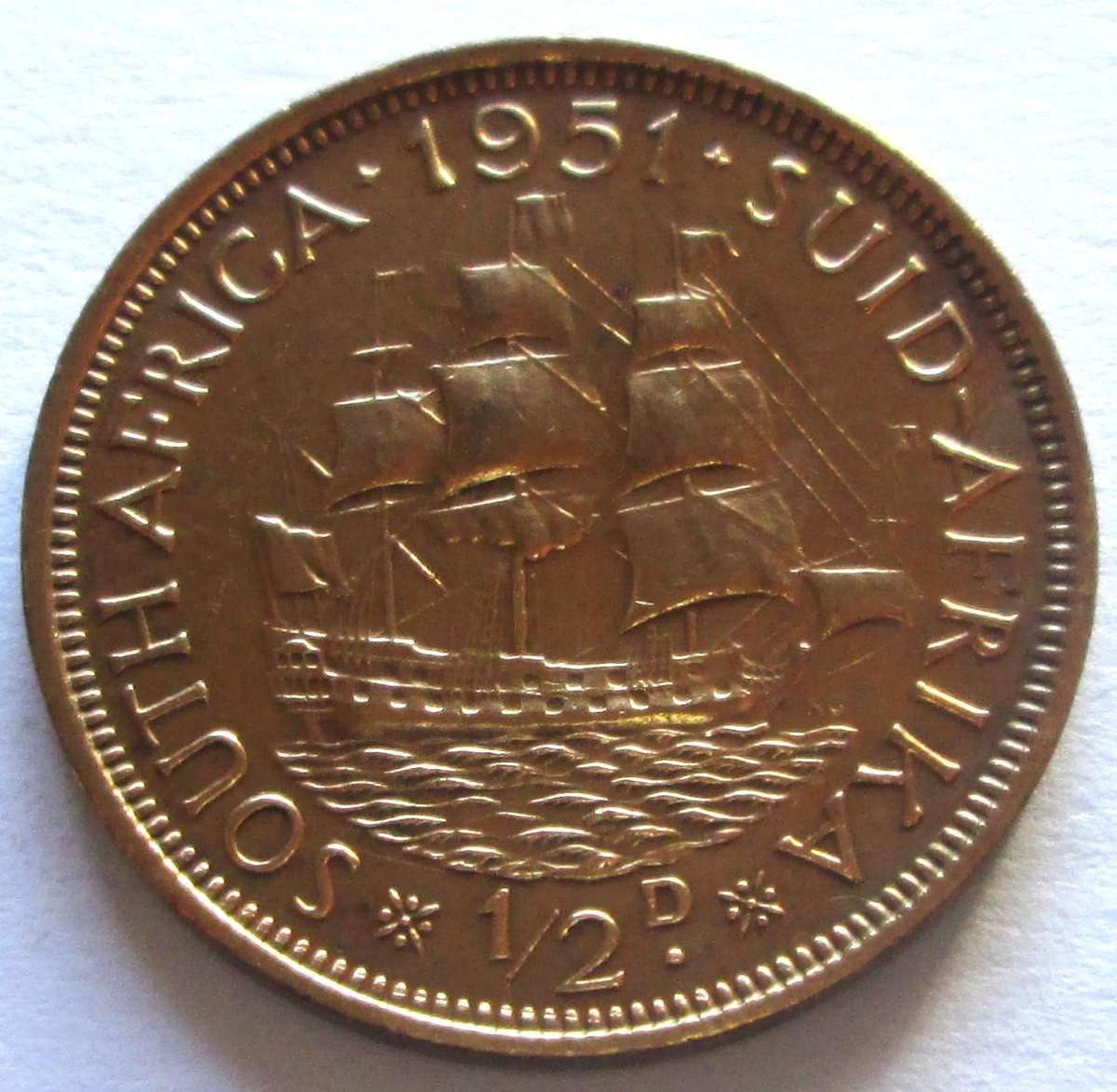 1951 Union of South Africa Half Penny